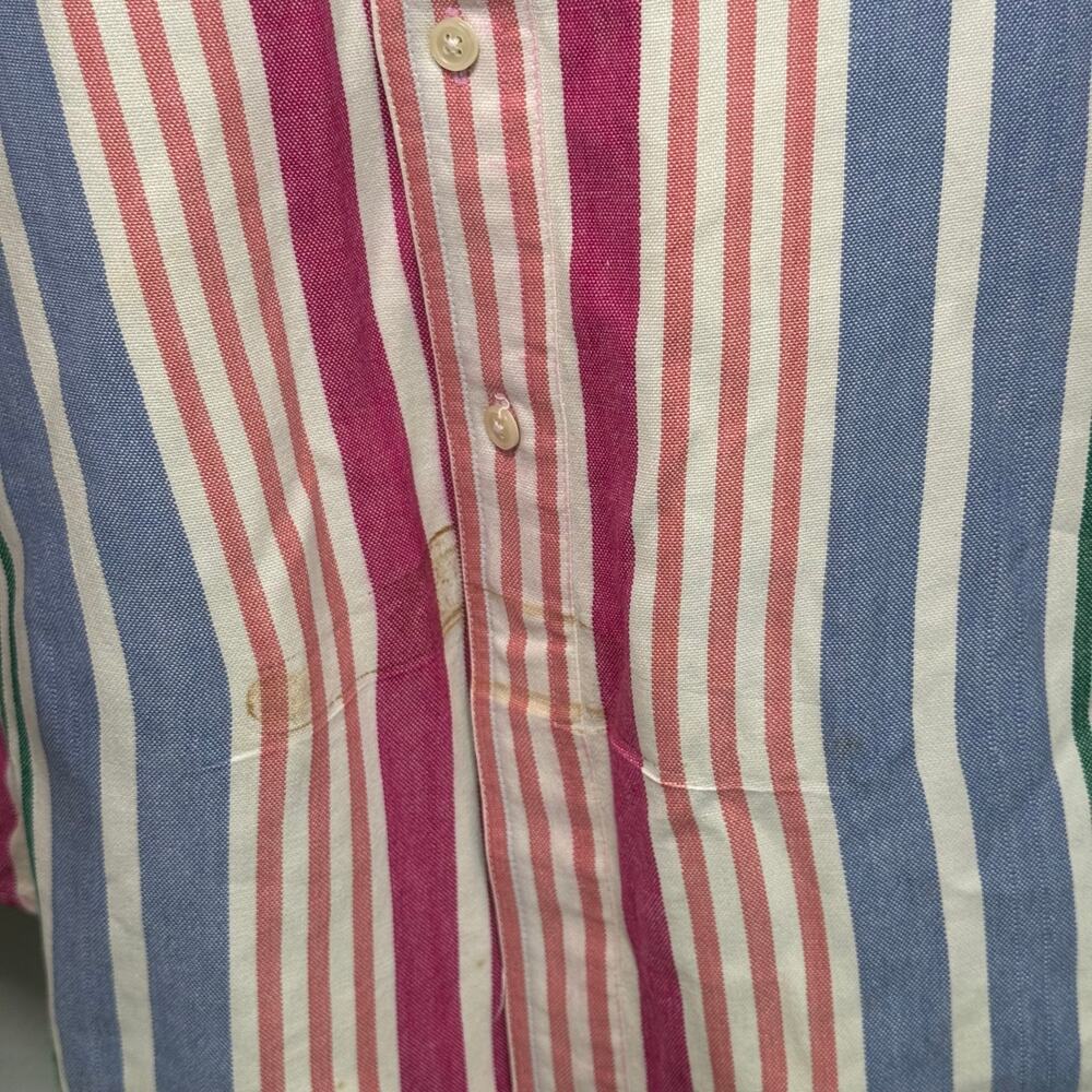 Vintage 90s I.N.C International Concepts Colorful Striped Button Up Shirt Medium - Picture 5 of 15